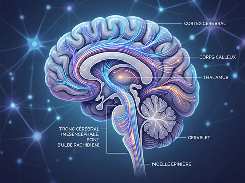 Liaisons verticales du cerveau humain, voies de communication entre cortex c&eacute;r&eacute;bral et structures profondes