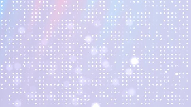 Glowing white circular dots pattern light purple digital motion background soft bokeh texture