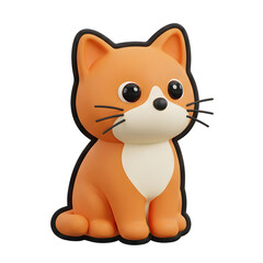 Fototapeta premium Cute 3D cartoon orange cat sitting
