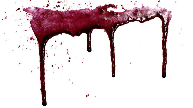 Ink bleed bleeding effect transparent isolated on white background