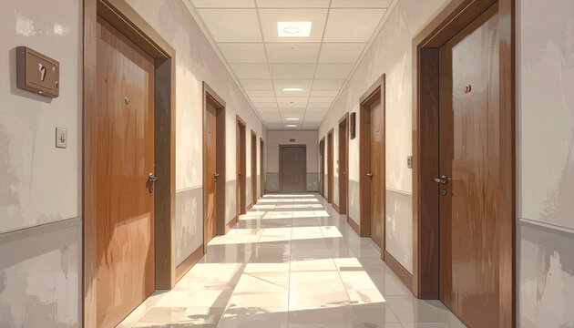 Modern Hospital Corridor