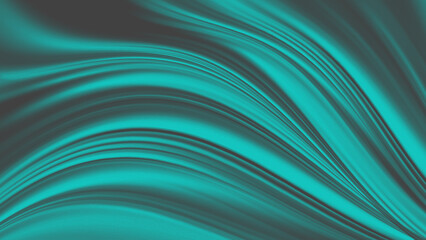 Fototapeta premium Abstract teal green background with very precise, tightly curved lines and a metallic sheen.