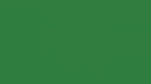 White lines and bag money on outline hand holding heart it line in the middle green screen colorful