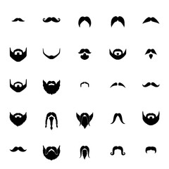 Fototapeta premium Beard and Mustache Styles Vector Icons Collection Featuring Facial, Hair, Style with Icon and Graphic Elements for Design