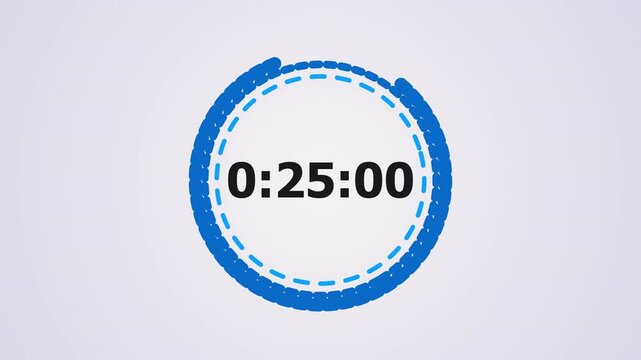 Bright blue triple dashed rings thirty second countdown timer with vibrant style fading smoothly into abstract light leaks overlay for web 4K UHD