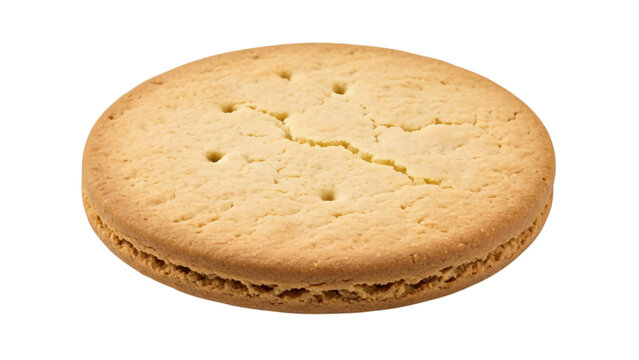 Close up of bised cookie on black background with in the middle.