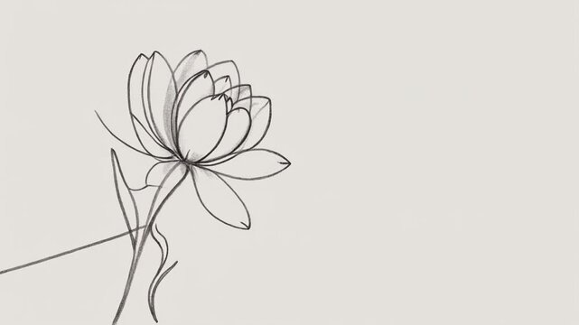 Drawing flower with pencil animation footage