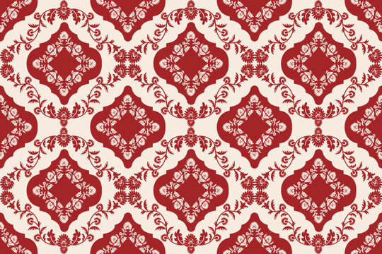 seamless pattern with red flowers