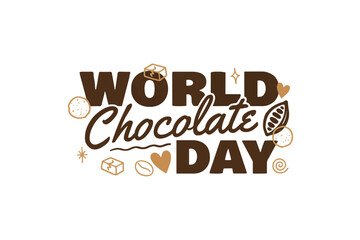 Obraz premium World Chocolate Day Vector Illustration, Cocoa and Sweet Treat Celebration Design