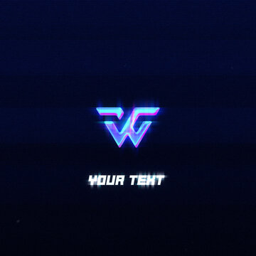 Retro Chrome 3D Logo Reveal | 80s Neon Synthwave Square Social Intro