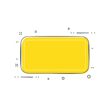 Yellow rectangle with dotted stitch border vector