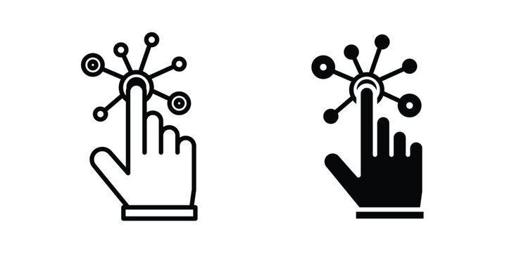 Interactivity icon set modern line, solid style collection