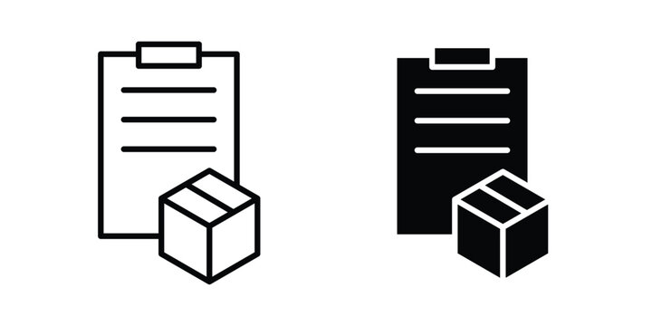 Inventory control icon set modern line, solid style collection