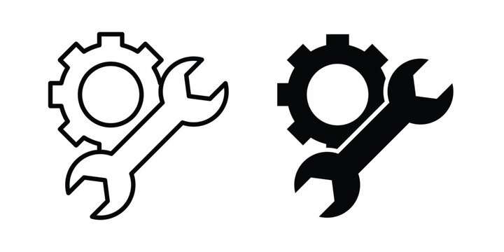 service tools icon set modern line, solid style collection
