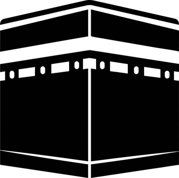 Sacred Kaaba standing as a symbol of faith Silhouette icon design