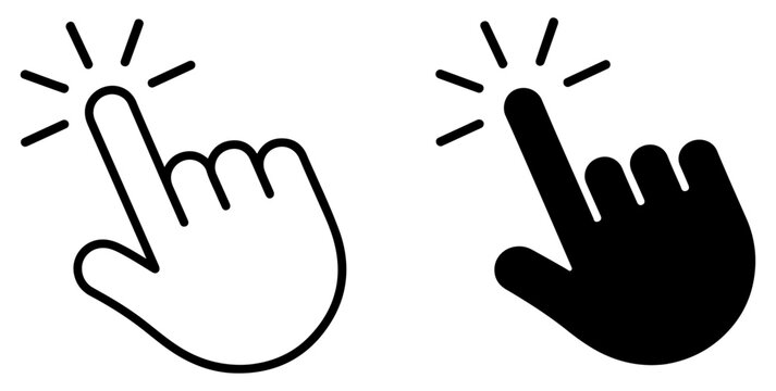 hand pointer icon vector outline