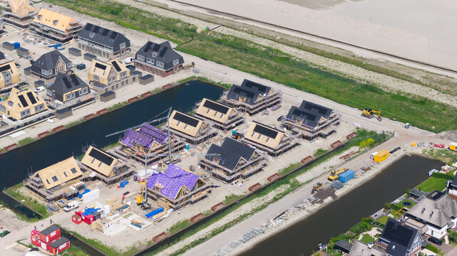 Weesp, Noord-Holland, Netherlands - 16 June 2026: Residential Construction in Weespersluis