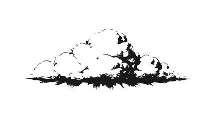 Naklejka premium Simple hand drawn storm cloud sketch, engraved skyscape, rainy sky weather illustration clip art.