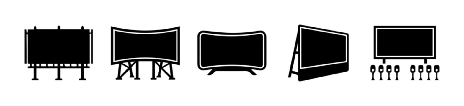Billboard Icons, Advertising Signs, Outdoor Display Templates, Marketing Billboards, Commercial Signage