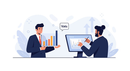 Fototapeta premium Business Professionals Analyzing Financial Data and Charts