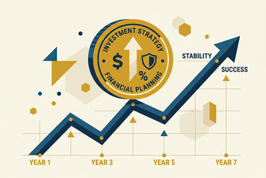 Illustration Of An Investment Strategy Graph Showing Financial Growth
