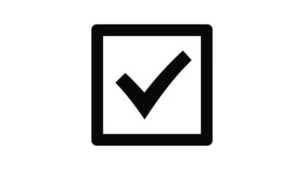 Checkmark In Square Icon Flat Silhouette On White Background © munna