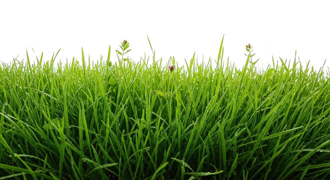 Vibrant Green Grass against Black Background, Nature's Serenity and Calmness in One Frame