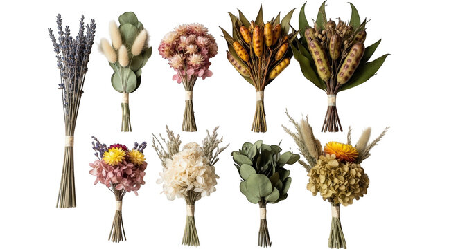 Vibrant Floral Arrangements in Various Colors and Textures on Black Background