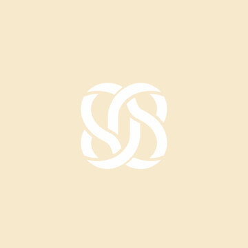 White Interconnected Letter S Logo.