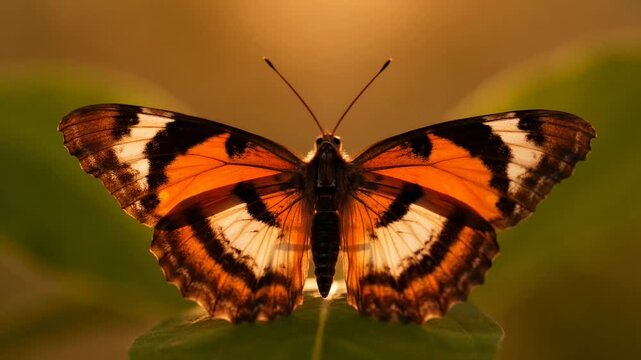 The series of frames capture the transition of a butterfly through different stages