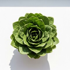 Fototapeta premium Top View of a Vibrant Green Plant with Intricate Leaf Pattern.