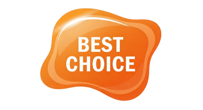 best choice text on orange blob