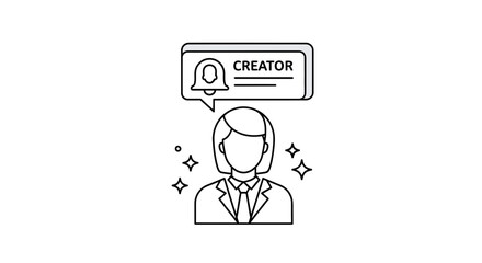 Fototapeta premium Creative professional with notification icon and 