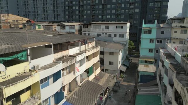 Simple Local Thai Old School Apartment Buildings In Bang Chak Neighborhood Bangkok 4K 60FPS