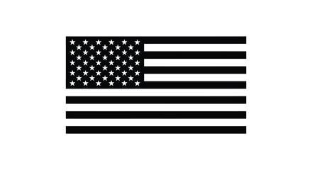 American Flag Silhouette On White Background Minimalist Graphic © masvect