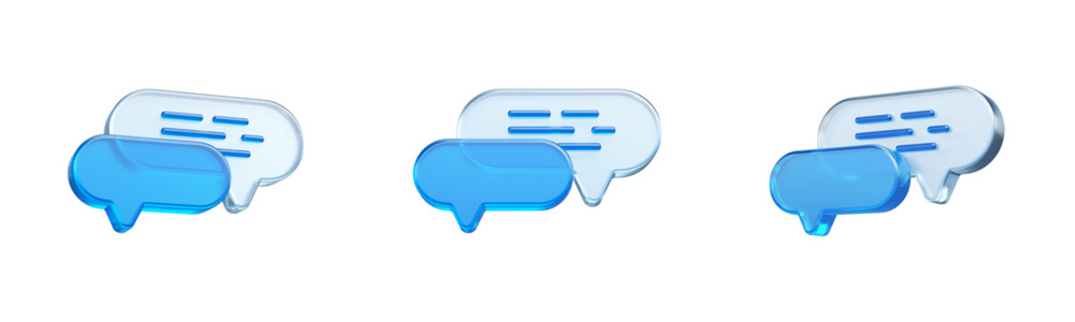 3D Chat Conversation Bubble Icons