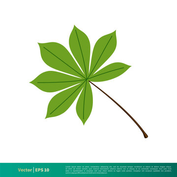 Green Cassava Leaf Icon Vector Logo Template Illustration Design. Vector EPS 10.