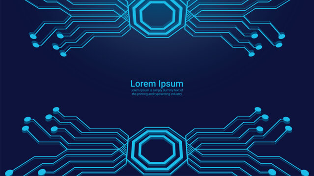 Modern technology circuit board texture background design. Quantum computer technologies concepts, large data processing