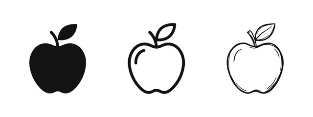 Apple fruit icon set, simple vector illustration © drawing lines
