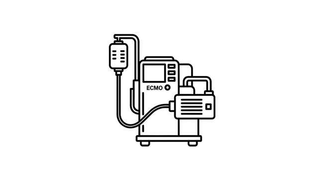 ECMO Machine Icon: Extracorporeal Membrane Oxygenation Medical Equipment