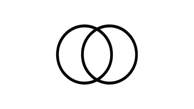 Two overlapping circles or Venn diagram intersection symbol