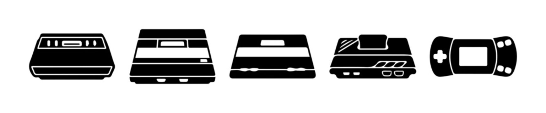 Retro Video Game Consoles, Vintage Gaming Devices, Classic Entertainment Systems, Nostalgic Technology