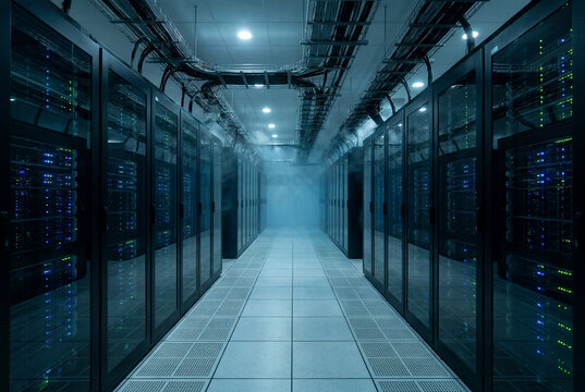Server racks operating inside enterprise data center