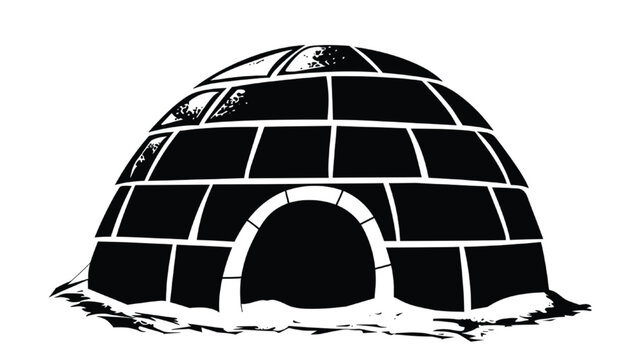 Igloo sits as a sturdy shelter constructed from blocks of compressed snow in a cold arctic landscape.