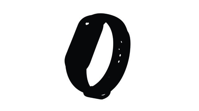 Smartband silhouette features a minimalist strap and display module, serving as a clean visual for health monitoring and activity tracking concepts.
