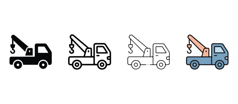 Tow trucks in different styles and colors for various uses  rescue and recovery services