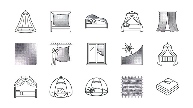 Mosquito net types protection from insect and sleep comfort illustration