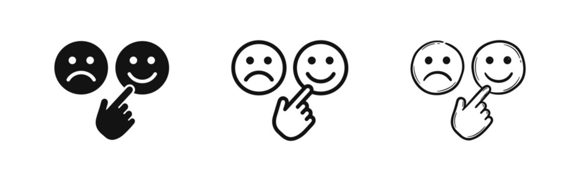 User feedback selection with happy and sad faces icon set