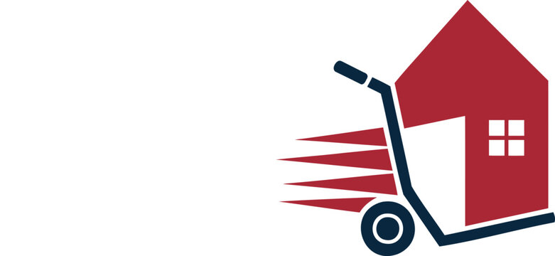Fast moving house on a hand truck or dolly for relocation services