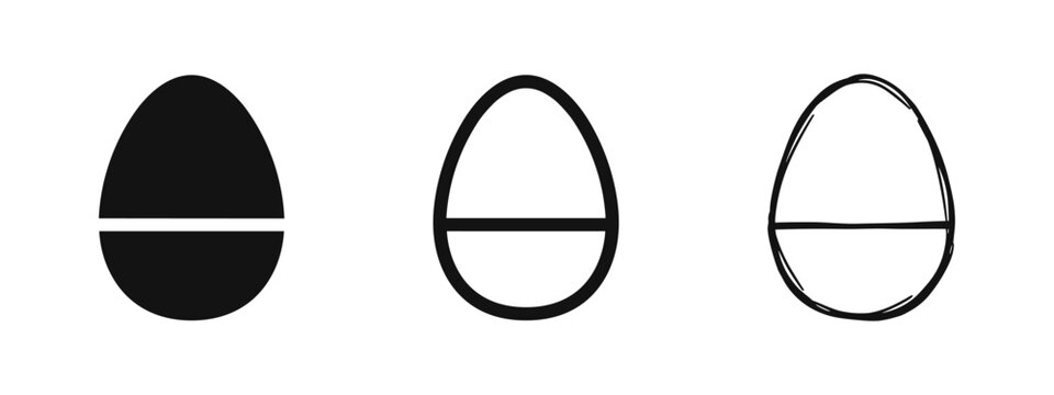 Egg shape icon set, abstract oval symbol, vector illustration